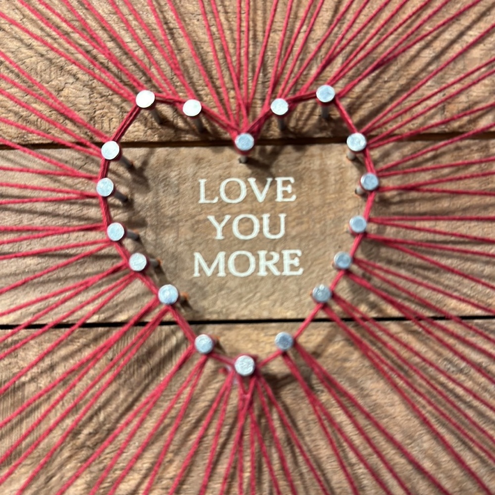 Love you, more string, art wall decor / accent piece - Picture 3 of 11